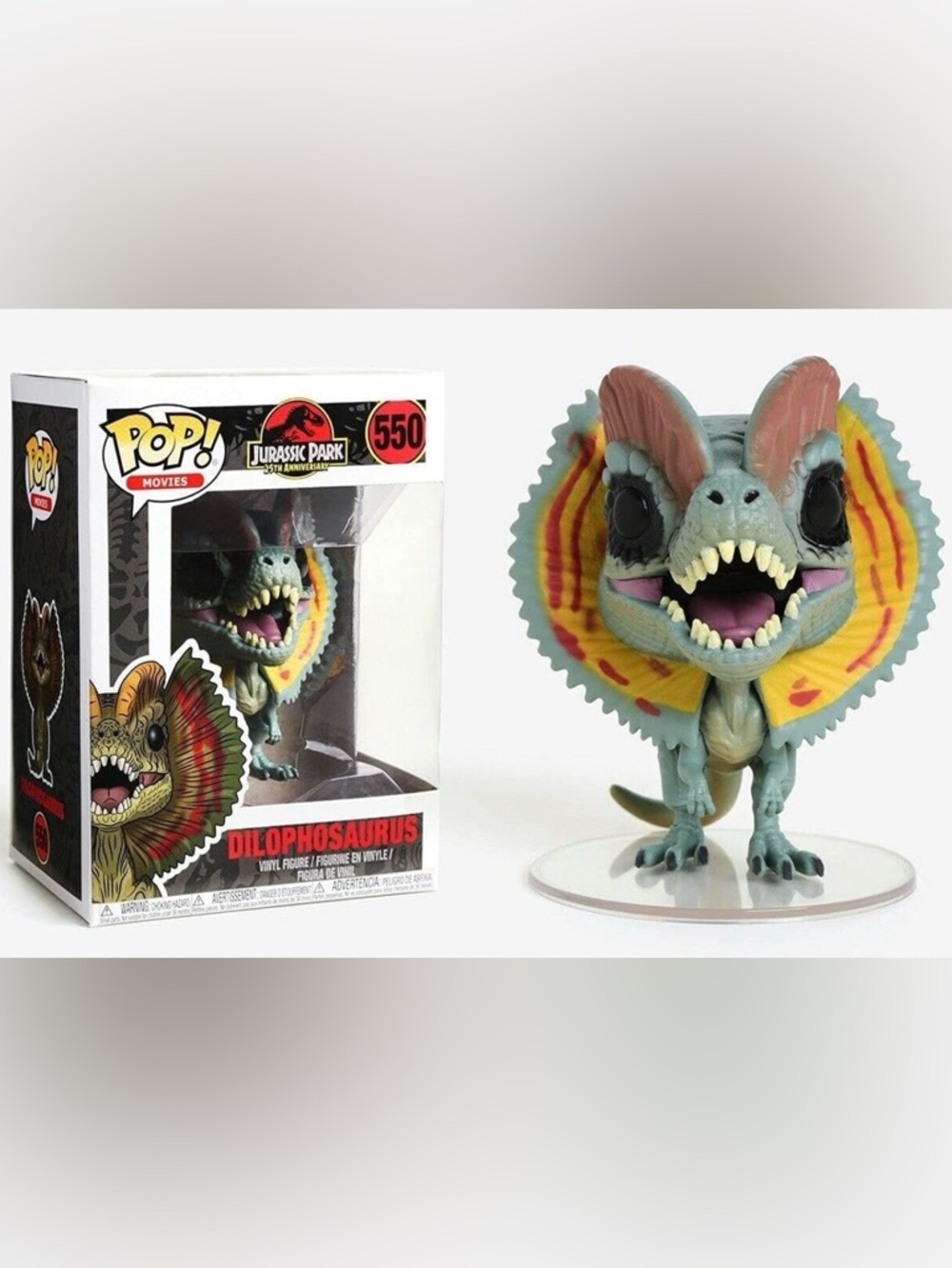 NWT Funko Pop! Movies: Jurassic Park - Dilophosaurus 25th Anniversary 550